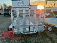 Aussteller I Vlemmix MT-4018-3500 - I - Schwanenhals - Höhenverstellung Deichsel DIN Öse - ALU Boden - Maschinentransporter - Baggeranhänger 400 x 180 - 3500 kg - 3 Achser