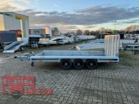 REDUZIERT I Vlemmix MT-4018-3500 - I - Schwanenhals - Höhenverstellung Deichsel DIN Öse - ALU Boden - Maschinentransporter - Baggeranhänger 400 x 180 - 3500 kg - 3 Achser