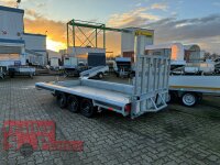 REDUZIERT I Vlemmix MT-4018-3500 - I - Schwanenhals - Höhenverstellung Deichsel DIN Öse - ALU Boden - Maschinentransporter - Baggeranhänger 400 x 180 - 3500 kg - 3 Achser
