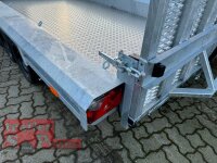 REDUZIERT I Vlemmix MT-4018-3500 - I - Schwanenhals - Höhenverstellung Deichsel DIN Öse - ALU Boden - Maschinentransporter - Baggeranhänger 400 x 180 - 3500 kg - 3 Achser