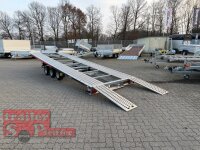 Lorries PL35-6021 - 3500 kg 6m kippbarer leichter Autotransporter mit ALU Standschienen und Rampen - TRIDEM