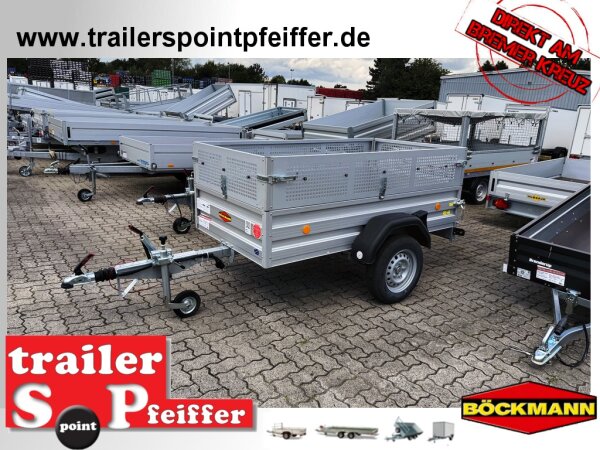 Böckmann TL-AL 2111/10 1000 KG ALU Tieflader Anhänger - gebremst mit Laubgitter
