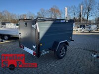 TPV KT-EB3 Offroad Plus (mit Bordwanderhöhung)  ANTHRAZIT - Koffer -  Deckelanhänger - gebremst mit verstärkter Dachreling für Dachzelte