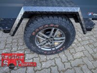 TPV KT-EB3 Offroad Plus (mit Bordwanderhöhung)  ANTHRAZIT - Koffer -  Deckelanhänger - gebremst mit verstärkter Dachreling für Dachzelte