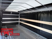 Lorries PL30-5521 - 3000 kg kippbarer leichter Autotransporter mit ALU Standschienen und Rampen mit Hochplane SP-Line Austellklappe hinten - ÖKO - Schiebeplane links und rechts