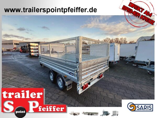 SARIS Dreiseitenkipper 310 176 3500 2 HDS E Heavy Duty STAHL WÄNDE - FULL LED - Rampenschacht - E-PUMPE mit Laubgitter 60 cm