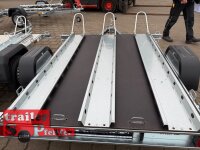 martz GP3 Premium für bis zu 3 Motorräder - kippbarer Motorrad - Anhänger - 750 kg - 3 Standschienen - 100 KM/H - Siebdruckboden