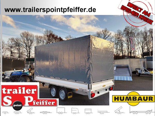 HUMBAUR HT 25118 Hochlader ALU 2500 kg gebremst - 410 x 185 mit Hochplane SP-Line