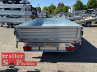 HUMBAUR HTK 3500.31 PROSTEEL I 314 x 175 I 3500 KG I Dreiseitenkipper mit E-Pumpe - Rampenschacht mit Fuhrmann Stahl Bordwand