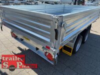 HUMBAUR HTK 3500.31 PROSTEEL I 314 x 175 I 3500 KG I Dreiseitenkipper mit E-Pumpe - Rampenschacht mit Fuhrmann Stahl Bordwand