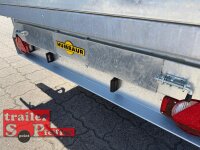 HUMBAUR HTK 3500.31 PROSTEEL I 314 x 175 I 3500 KG I Dreiseitenkipper mit E-Pumpe - Rampenschacht mit Fuhrmann Stahl Bordwand