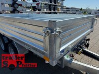 HUMBAUR HTK 3500.31 PROSTEEL I 314 x 175 I 3500 KG I Dreiseitenkipper mit E-Pumpe - Rampenschacht mit Fuhrmann Stahl Bordwand