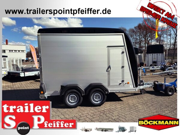 Böckmann KT-PB-AL 3015/20 M F ALU Kofferanhänger mit Polyesterbug - Tür-/Rampekombination - Seitentür