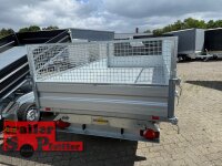 HUMBAUR HTK 3500.37 I 363 x 185 I 3500 KG I Dreiseitenkipper mit E-Pumpe - Rampenschacht mit SI-GI Laubgitter