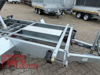 HUMBAUR HTK 3500.31 STAHL I 314 x 175 I 3500 KG I Dreiseitenkipper mit E-Pumpe - Rampenschacht mit Stahlbordwand SCHWARZ Aufsatzwände Stahl SCHWARZ