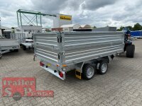HUMBAUR HTK 3500.31 PROSTEEL I 314 x 175 I 3500 KG I Dreiseitenkipper mit E-Pumpe - Rampenschacht mit Fuhrmann Stahl Bordwand + Bordwandaufsatz 40 cm