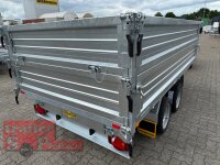 HUMBAUR HTK 3500.31 PROSTEEL I 314 x 175 I 3500 KG I Dreiseitenkipper mit E-Pumpe - Rampenschacht mit Fuhrmann Stahl Bordwand + Bordwandaufsatz 40 cm