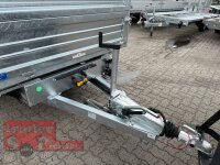 HUMBAUR HTK 3500.31 PROSTEEL I 314 x 175 I 3500 KG I Dreiseitenkipper mit E-Pumpe - Rampenschacht mit Fuhrmann Stahl Bordwand + Bordwandaufsatz 40 cm
