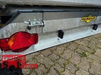 HUMBAUR HTK 3500.37 I 363 x 185 I 3500 KG I Dreiseitenkipper mit E-Pumpe - Rampenschacht  mit ALU Bordwandaufsatz 35 cm