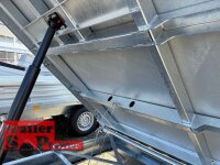 HUMBAUR HTK 3500.37 I 363 x 185 I 3500 KG I Dreiseitenkipper mit E-Pumpe - Rampenschacht  mit ALU Bordwandaufsatz 35 cm
