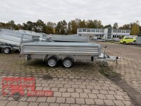 HUMBAUR HTK 3500.37 PROSTEEL I 362 x 184 I 3500 KG I Dreiseitenkipper mit E-Pumpe - Rampenschacht mit Fuhrmann Stahl Bordwand