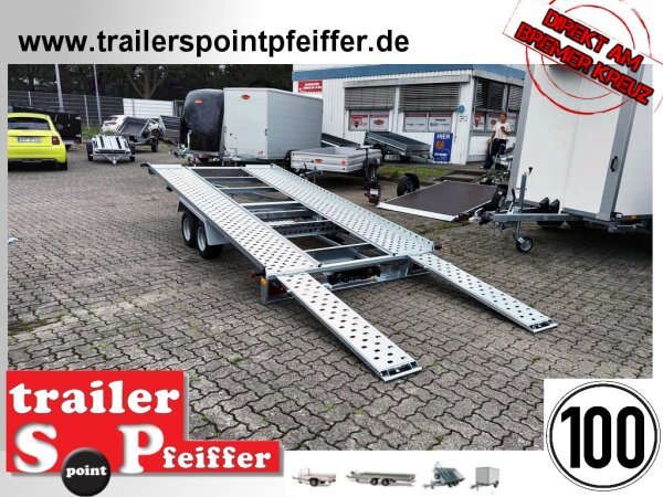 STEMA ATH 24-40-21.2 -  2700 kg kippbarer 100 KM/H Autotransporter Trailer 400 x 203 - Rampen 155 cm