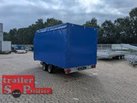 HUMBAUR FTK 27 40 22 I 400 x 214 I 2700 KG I kippbarer leichter Autotrailer mit Hochplane SP-Line + Schiebeplane in FR links + ÖKO Schräge