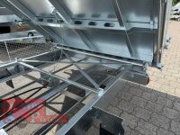 HUMBAUR HTK 3500.41 I 410 x 210 I 3500 KG I Dreiseitenkipper mit E-Pumpe - Rampenschacht