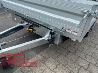 HUMBAUR HTK 3500.41 I 410 x 210 I 3500 KG I Dreiseitenkipper mit E-Pumpe - Rampenschacht