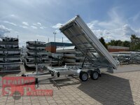 HUMBAUR HTK 3500.41 I 410 x 210 I 3500 KG I Dreiseitenkipper mit E-Pumpe - Rampenschacht