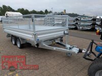 HUMBAUR HTK 3500.41 I 410 x 210 I 3500 KG I Dreiseitenkipper mit E-Pumpe - Rampenschacht  mit ORIGINAL Stahlgitter 60 cm