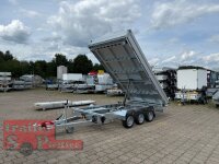 HUMBAUR HTK 3500.41 TRIDEM I 410 x 210 I 3500 KG I Dreiseitenkipper mit E-Pumpe - Rampenschacht
