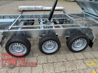 HUMBAUR HTK 3500.41 TRIDEM I 410 x 210 I 3500 KG I Dreiseitenkipper mit E-Pumpe - Rampenschacht
