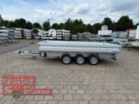HUMBAUR HTK 3500.41 TRIDEM I 410 x 210 I 3500 KG I Dreiseitenkipper mit E-Pumpe - Rampenschacht