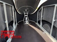 LORGANO Aero T - GfK Anhänger 1000 kg gebremst weiß 3280 x 1335 x 1580 geschlossener Motorradanhänger Auffahrrampe abschließbar -100 km/h