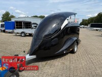 LORGANO Aero T - GfK Anhänger 1000 kg gebremst schwarz 3280 x 1335 x 1580 geschlossener Motorradanhänger Auffahrrampe abschließbar -Alu Boden - 100 km/h