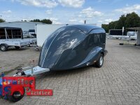 ABVERKAUF / LORGANO Aero G - GfK Anhänger 1800 kg gebremst anthrazit 3280 x 1820 x 1580 geschlossener 2 er Motorradanhänger Auffahrrampe abschließbar -Alu Boden - 100 km/h