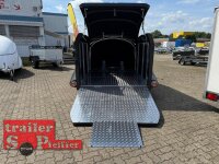 ABVERKAUF / LORGANO Aero G - GfK Anhänger 1800 kg gebremst anthrazit 3280 x 1820 x 1580 geschlossener 2 er Motorradanhänger Auffahrrampe abschließbar -Alu Boden - 100 km/h