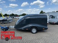 LORGANO Aero G - GfK Anhänger 1800 kg gebremst anthrazit 3280 x 1820 x 1580 geschlossener 2 er Motorradanhänger Auffahrrampe abschließbar -Alu Boden - 100 km/h
