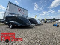 LORGANO Aero G - GfK Anhänger 1800 kg gebremst anthrazit 3280 x 1820 x 1580 geschlossener 2 er Motorradanhänger Auffahrrampe abschließbar -Alu Boden - 100 km/h