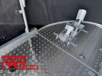LORGANO Aero G - GfK Anhänger 1800 kg gebremst anthrazit 3280 x 1820 x 1580 geschlossener 2 er Motorradanhänger Auffahrrampe abschließbar -Alu Boden - 100 km/h