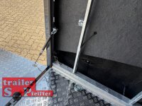 LORGANO Aero G - GfK Anhänger 1800 kg gebremst anthrazit 3280 x 1820 x 1580 geschlossener 2 er Motorradanhänger Auffahrrampe abschließbar -Alu Boden - 100 km/h