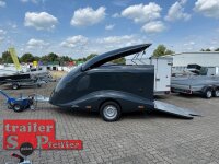 LORGANO Aero G - GfK Anhänger 1800 kg gebremst anthrazit 3280 x 1820 x 1580 geschlossener 2 er Motorradanhänger Auffahrrampe abschließbar -Alu Boden - 100 km/h