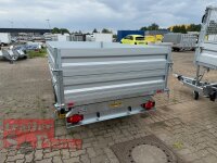 HUMBAUR HTK 3000.31 I 314 x 175 I 3000 KG I Dreiseitenkipper mit E-Pumpe - Rampenschacht  mit ALU Bordwandaufsatz 35 cm