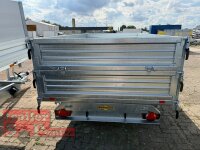 HUMBAUR HTK 3500.37 PROSTEEL I 362 x 184 I 3500 KG I Dreiseitenkipper mit E-Pumpe - Rampenschacht mit Fuhrmann Stahl Bordwand + Bordwandaufsatz 40 cm