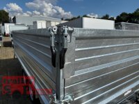 HUMBAUR HTK 3500.37 PROSTEEL I 362 x 184 I 3500 KG I Dreiseitenkipper mit E-Pumpe - Rampenschacht mit Fuhrmann Stahl Bordwand + Bordwandaufsatz 40 cm