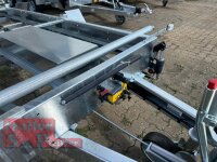 HUMBAUR HTK 3500.37 PROSTEEL I 362 x 184 I 3500 KG I Dreiseitenkipper mit E-Pumpe - Rampenschacht mit Fuhrmann Stahl Bordwand + Bordwandaufsatz 40 cm