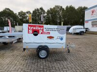 TPV TL-EU2 Anhänger mit ORIGINAL Stahl Gestell und Werbeplane 115 cm (SB) - Stützrad - ungebremst - 13 pol. - Zurrösen - 100 KM/H