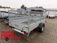 Aussteller / Saris MP  305 153 1500 1 Alu Tieflader - Einachser 1500 KG  Anhänger gebremst mit Reling und Laubgitter