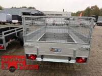 Aussteller / Saris MP  305 153 1500 1 Alu Tieflader - Einachser 1500 KG  Anhänger gebremst mit Reling und Laubgitter